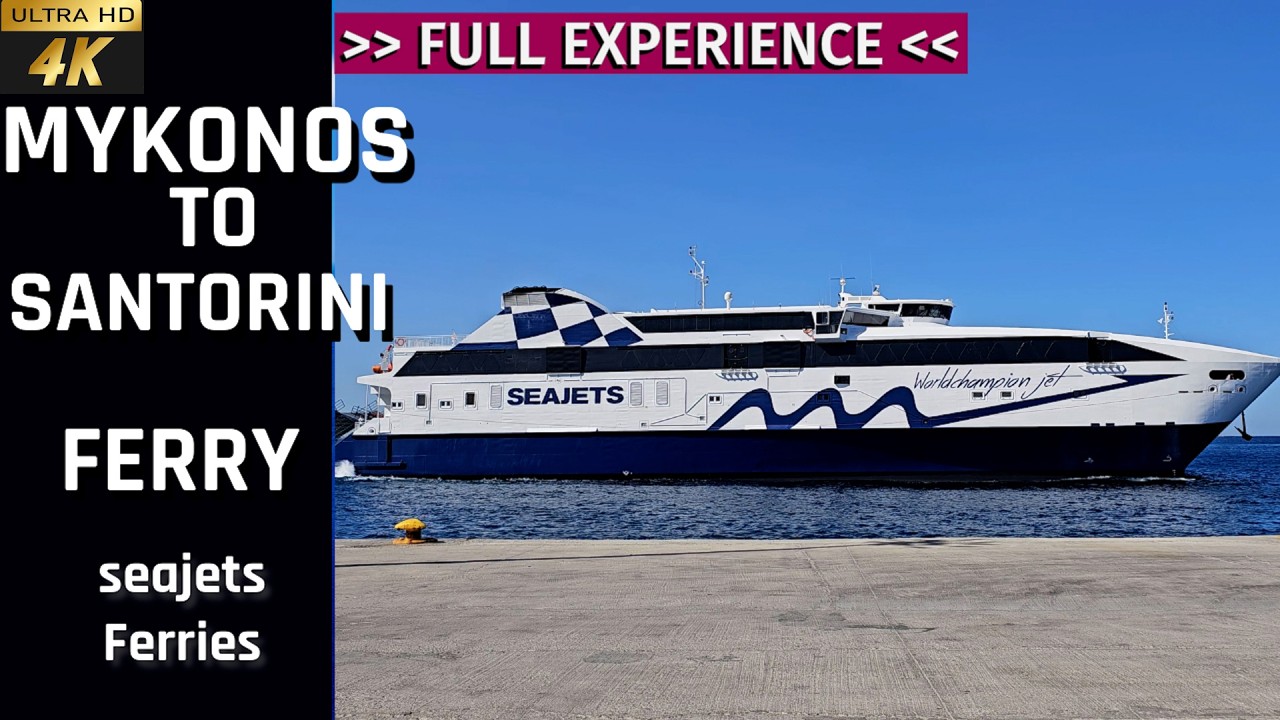 [4k] Mykonos to Santorini ferry via Naxos and Ios tour | How to got to Santorini | Greece ferry