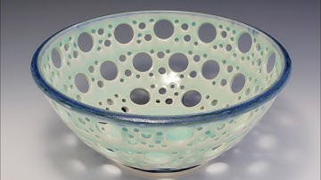 491. Glaze a Fruit Bowl/Colander Made in #462 & the Fired Result with Hsin-Chuen Lin 林新春 水果盆上釉示範