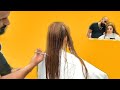 I CUT HAIR SHORT. THE GIRL WAS CRYING ( Haircut For Girl - Long to Short  - ASMR  )