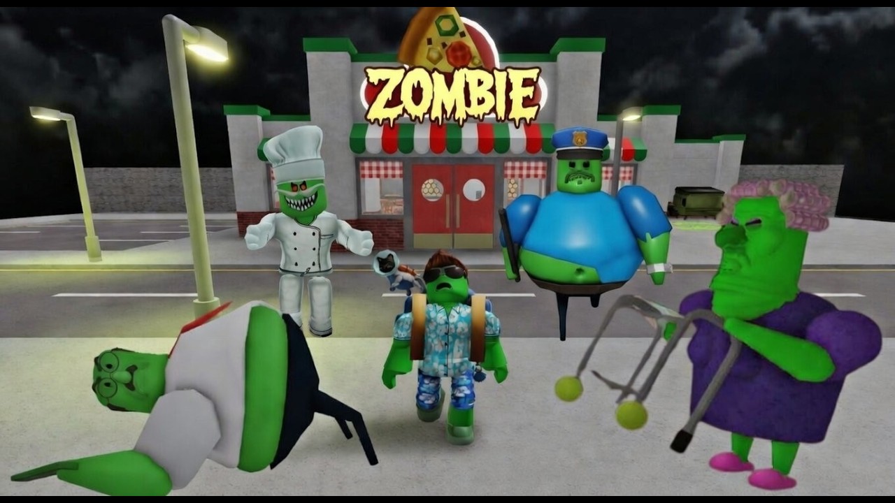 4k New Zombie Run in Barry, Papa Pizza, Grumpy Gran, School Scary Obby #roblox with Speed Boots Coil