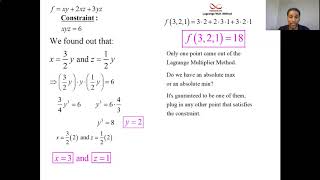 Lagrange Multiplier Method Example 2