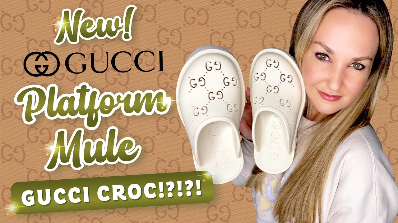 Gucci perforated GG Platform mules | Gucci CROC Luxury Unboxing - YouTube
