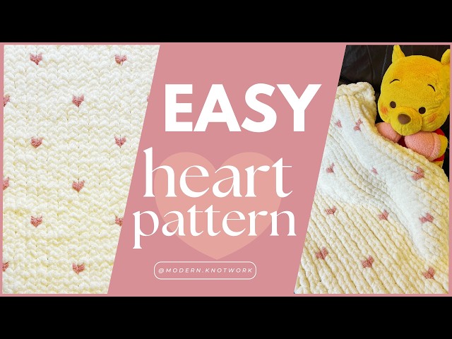 A❥︎ DIY Chunky Knit Blanket With Heart Pattern | TUTORIAL - YouTube
