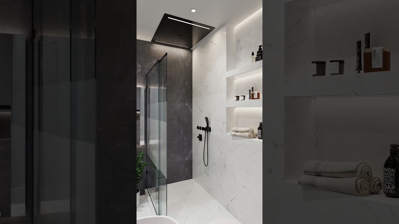 Дизайн ванной комнаты с пристенной ванной SOFIA WALL