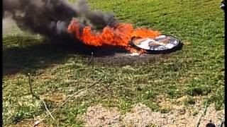 pool fire (96 in) extinguishment using dry ice - elevated view - virtual laboratory