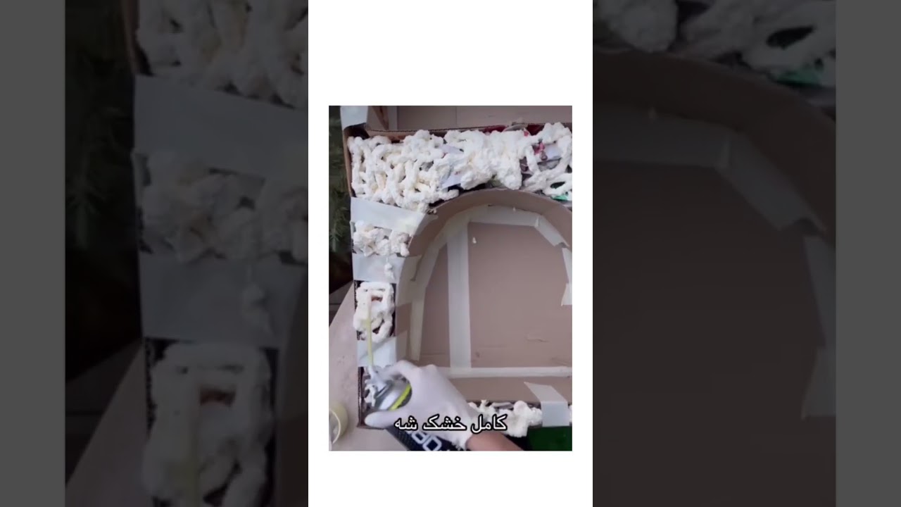 Making a library and a decorative closet with paper mache paste ساخت کمد با خمیر پاپیا ماشه