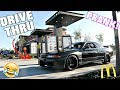 Reverse Drive Thru Prank With Right Hand Drive Nissan Skyline GTR!!