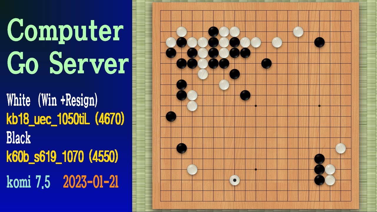 인공지능 대국감상[CGOS Game View] kb18_uec_1050tiL (4670) vs k60b_s619_1070 ...