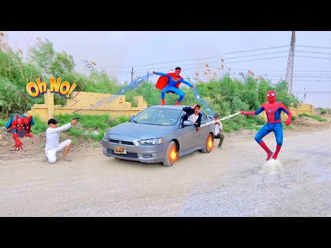 لما سوبرمان واسبيدرمان يثبتوا الناس في الشارع علاء حسين