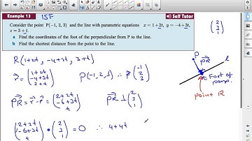 IB Vectors find foot of perpendicular