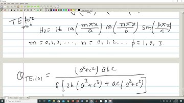 Lecture 39 : Rectangular cavity resonator Tutorials