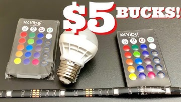 $5 LED Light Bulb & Light Strip W/ Remote From fiVe BELoW