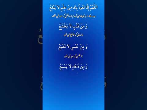 پروردگارا به تو پناه می آوریم از شر چهار چیز