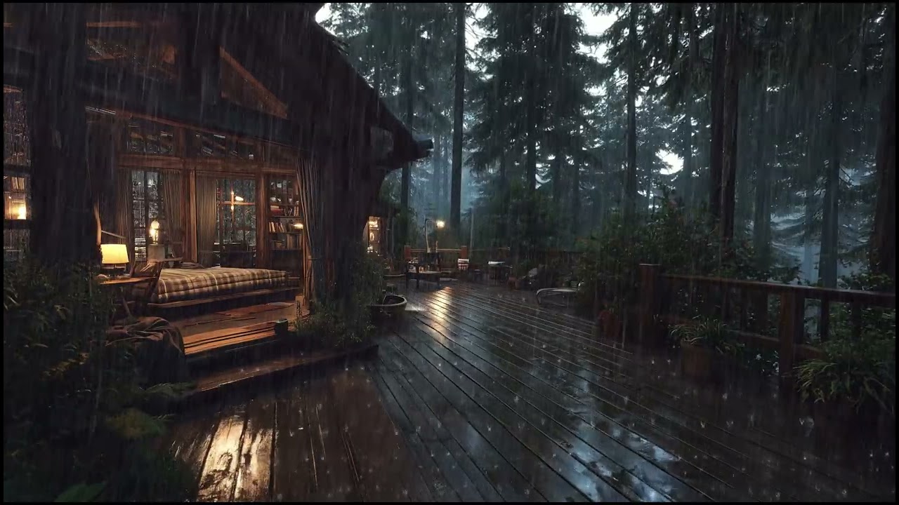 Rain Surrounding the Deep Woods Cabin 🌧 | Sleep Soundly to Nature’s Calm