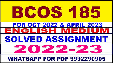 bcos 185 solved assignment 2022-23 in english | bcos 185 solved assignment 2022-23 | bcos 185 2023