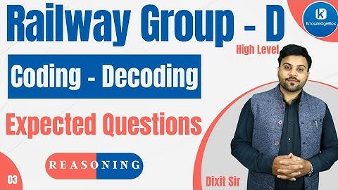 Railway Group D 2022 | Coding Decoding Important Question | Group D | Deepak Sir