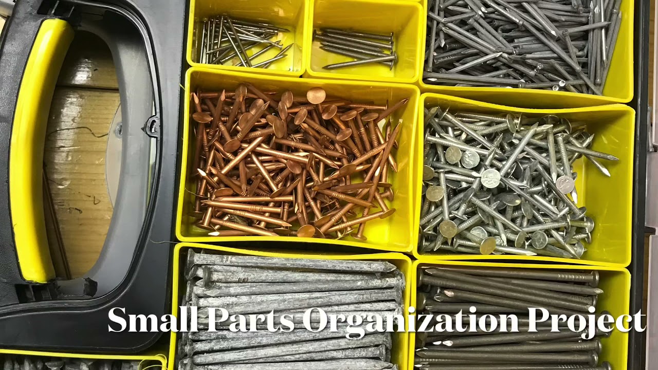 Small parts organization rack with Harbor Freight Store House storage Cases