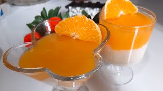 حلى البرتقال والحليب/حلى بارد بمكونات بسيطة محتاجين فقط 3 اكواب حليب وكوبين عصير