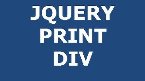 How to print HTML DIV with JQUERY tutorial