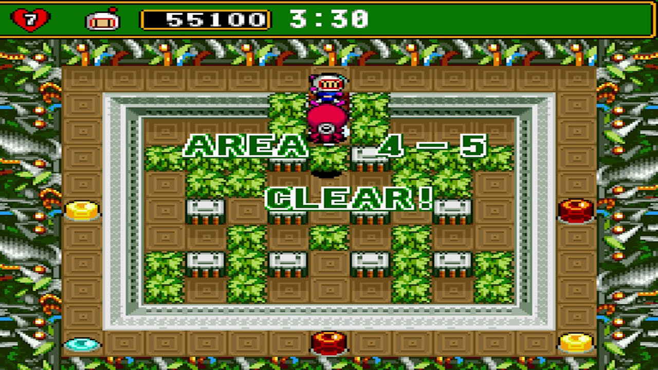 Super Bomberman 4: Normal Game: Level 1-4 to 1-6 