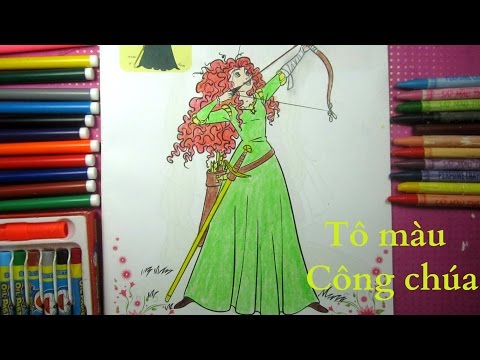 Tô màu các nàng Công chúa, Công chúa Tóc Xù Coloring Book for Girls/ Ami Channel