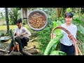 Cooking in bamboo taro leaves  village style cooking with mom