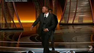 Watch the uncensored moment Will Smith smacks Chris Rock on stage at the Oscars, drops F-bomb