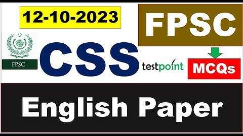FPSC CSS English (Synonyms) solved paper held on 12/10/2023