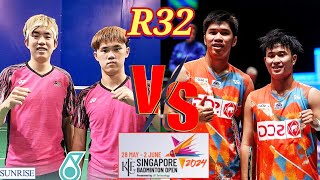 [R32]🇲🇾Man Wei Chong-Tee Kai Wun Beraksi CEMERLANG Mara Ke R16👏‼️#singaporeopen2024