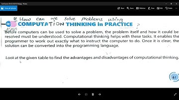 Punjab Text book( Computer Science) class 8 Topic (computational thinking in practice)