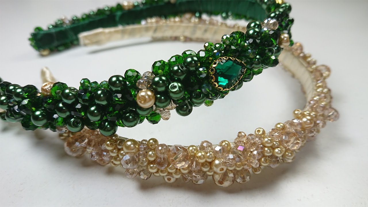 طوق شعر بالكريستال والزمرد الأخضر شيك ورائع جدا أحدث موضة 2021