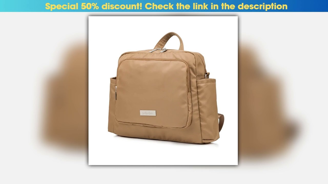 Soboba 2023 New Diaper Bags for Mother Waterproof Large Capacity Solid Polyester Diaper Backpacks