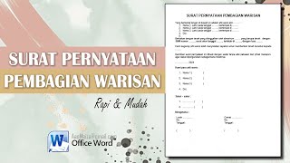 SURAT PERNYATAAN PEMBAGIAN WARISAN
