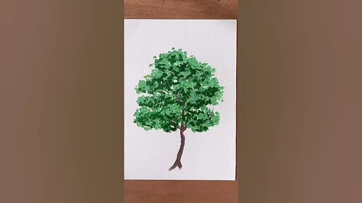 How to paint a tree🤔🌳 #shorts #art #gouache #painting