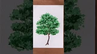 How to paint a tree🤔🌳 #shorts #art #gouache #painting