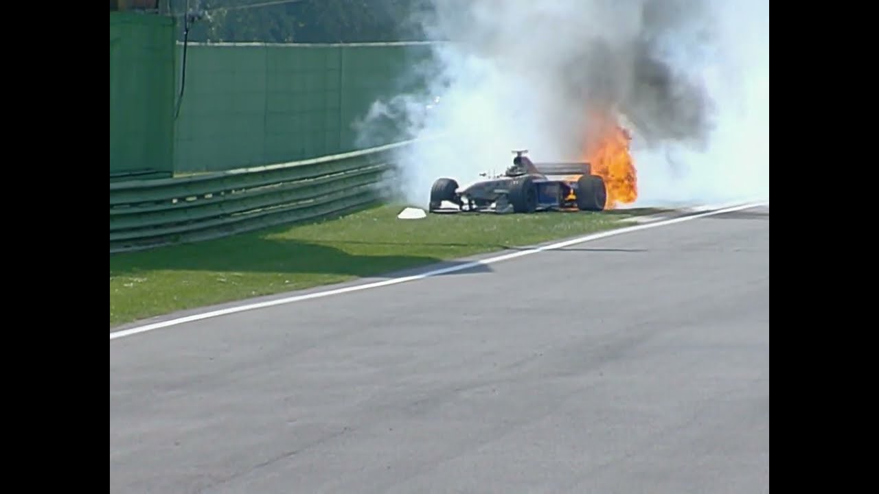 Imola 1998 F1 GP: Engine failure for Wurz and Nakano  (Natural audio) [AI-enhanced]