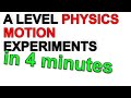 Physics Experiments and Motion Quiz