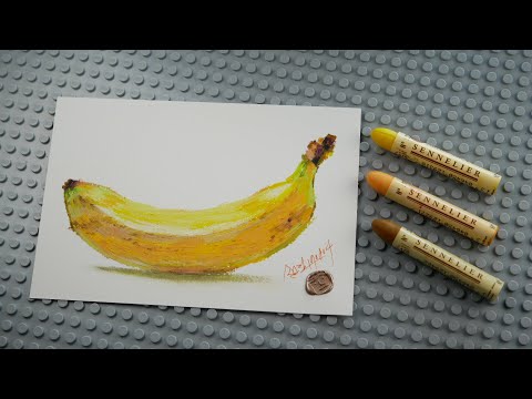 오일 파스텔로 그려보는 과일 - 바나나