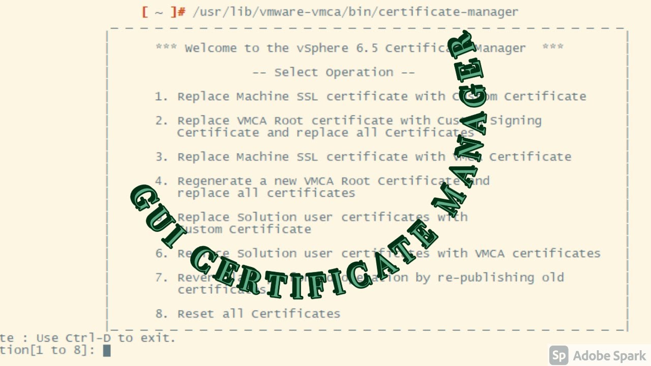 vsphere certificate manager