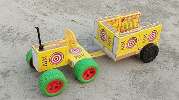 How To Make Matchbox Tractor trolley at Home - Diy Mini Tractor Trolley - Science Project