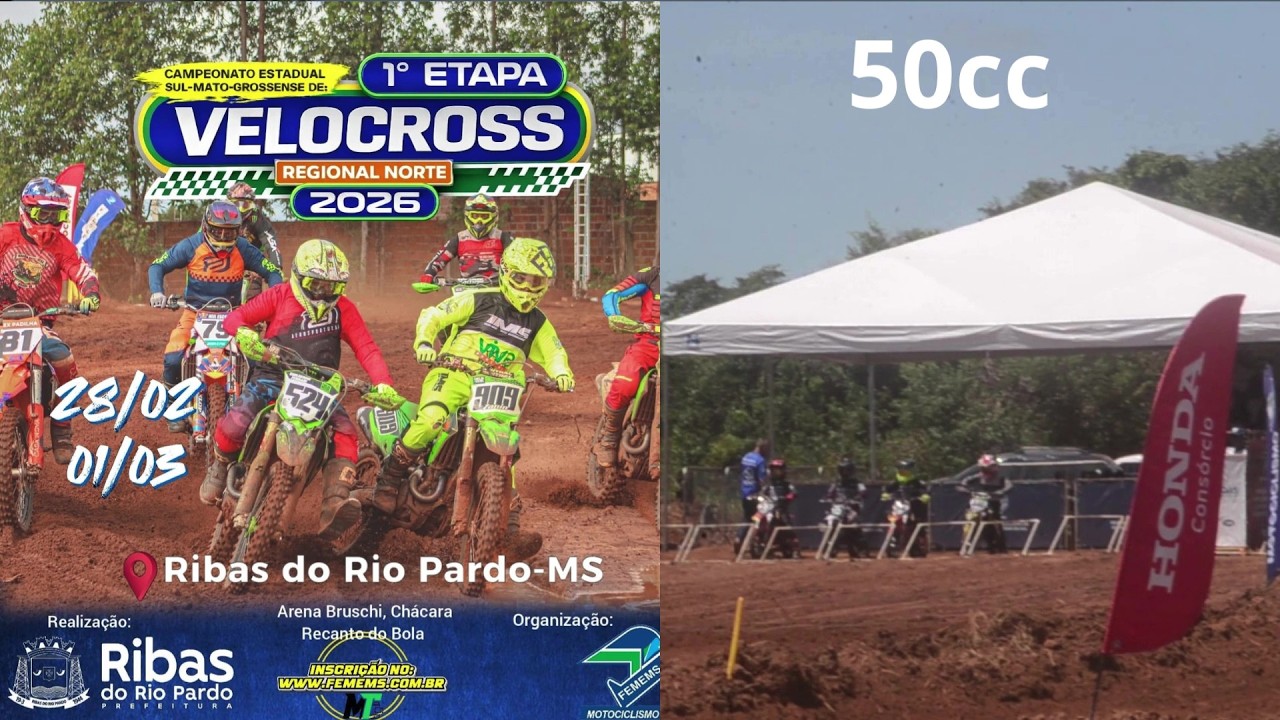 50cc em Ribas do Rio Pardo pelo Sul-mato-grossense de Velocross 2026