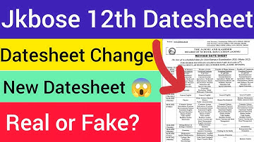 Jkbose 12th Revised Datesheet || Annual Regular Summer Zone 2022 || New Datesheet || Real or Fake?