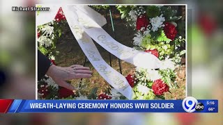 Wreath-laying ceremony honors WWII soldier