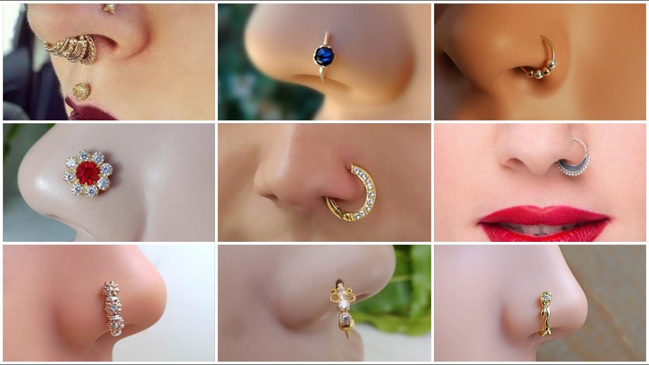 Ethnic Dangle Style 14k Pure Gold Women Nose Ring Nose Stud Push Pin –  Karizma Jewels