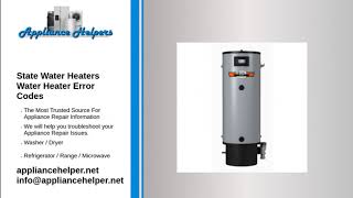 State Water Heaters Water Heater Error Codes