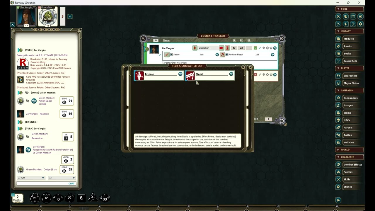 Rd100 for Fantasy Grounds   Conflicts and Combat
