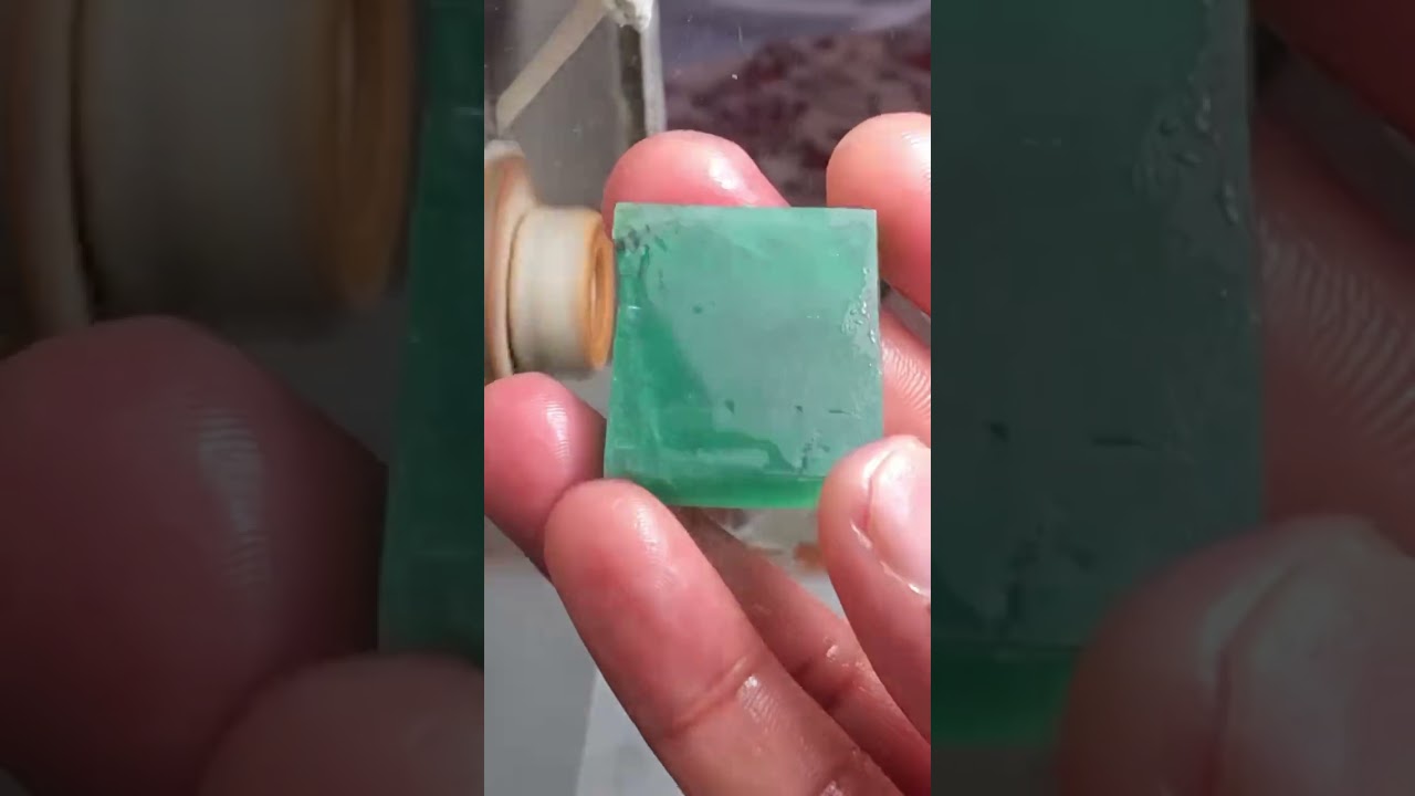 Manufacturing of carved Zambian emeralds in Jaipur