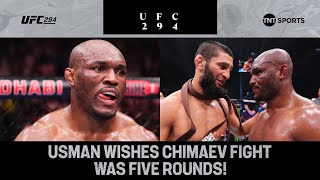 👀 Kamaru Usman wishes Khamzat Chimaev fight was five rounds! | #UFC294 Reaction