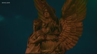 Volunteers clean vandalized Confederate statue in Rowan County