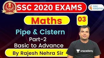 8:00 PM - SSC 2020 Exam | Maths by Rajesh Nehra | Pipe & Cistern (Basic to Advance)